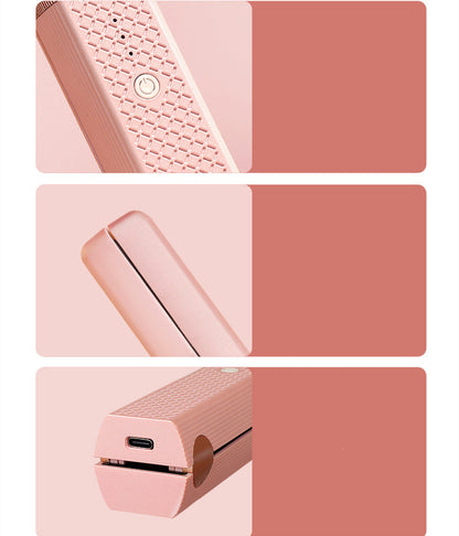 Pink Hair Straightener Mini Ceramics Hair Curler 3 Constant Temperature Portable